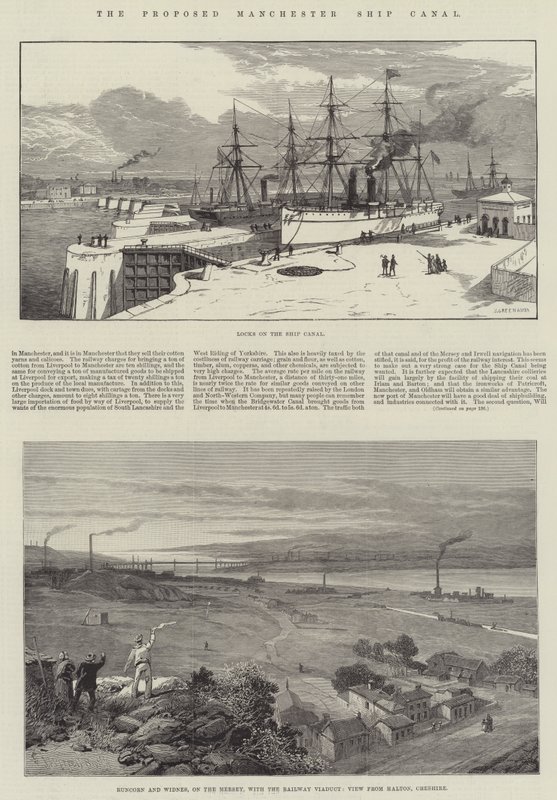 Het voorgestelde Manchester Ship Canal door James Burrell Smith