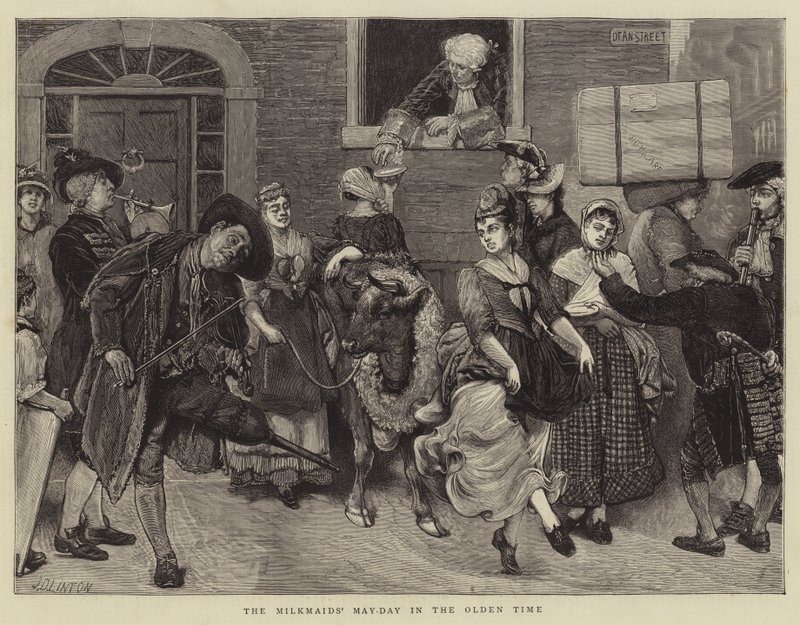De Meidag van de Melkmeisjes in de Oude Tijd door James Dromgole Linton