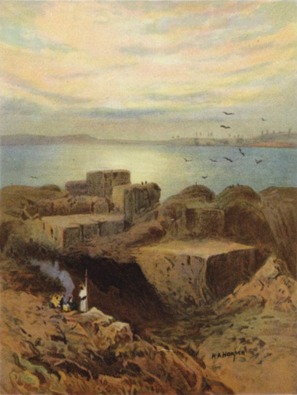Ruïnes van Babylon en hangende tuinen door James (after) Clark