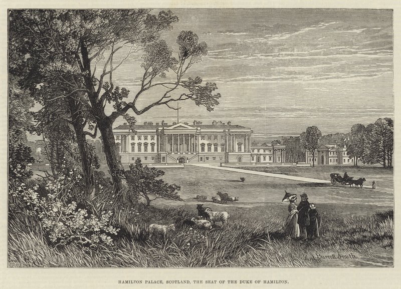 Hamilton Palace, Schotland, de zetel van de hertog van Hamilton door James Burrell Smith