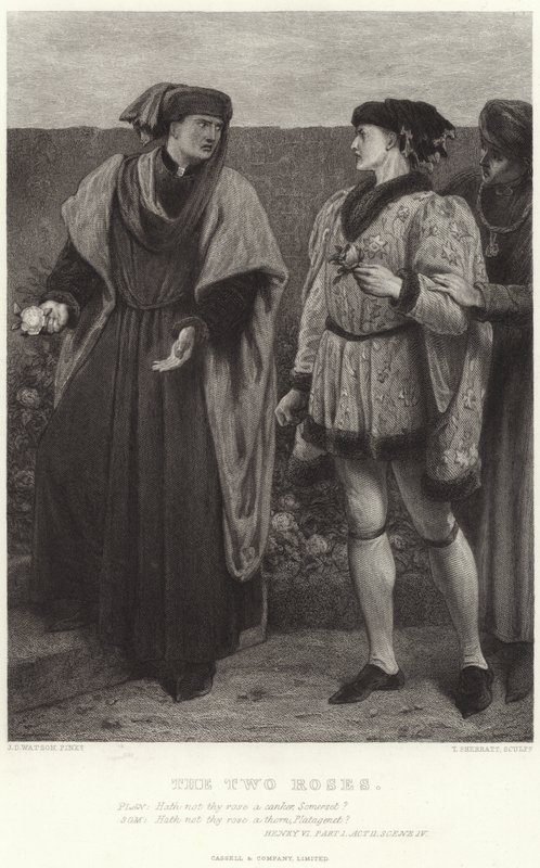 De Twee Rozen, Henry VI, Deel I, Act II, Scene IV door James Dawson Watson