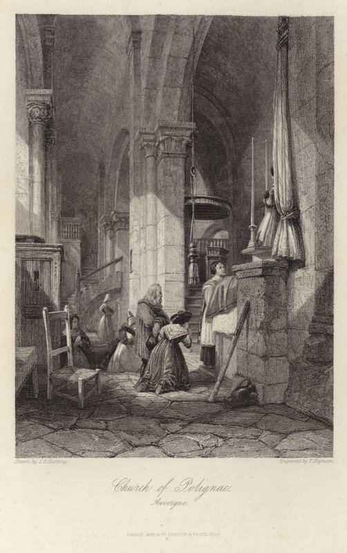 De kerk van Polignac in Auvergne door James Duffield Harding