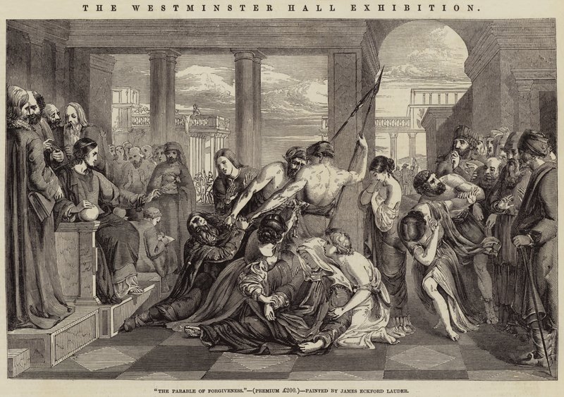 De Westminster Hall-tentoonstelling, de gelijkenis van vergeving door James Eckford Lauder