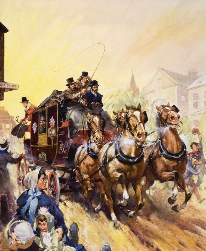 Bezorging van post en passagiers per bus door James Edwin McConnell