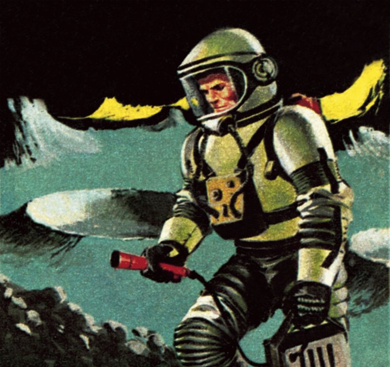 Man op de maan, zoals voorgesteld in 1964 door James Edwin McConnell