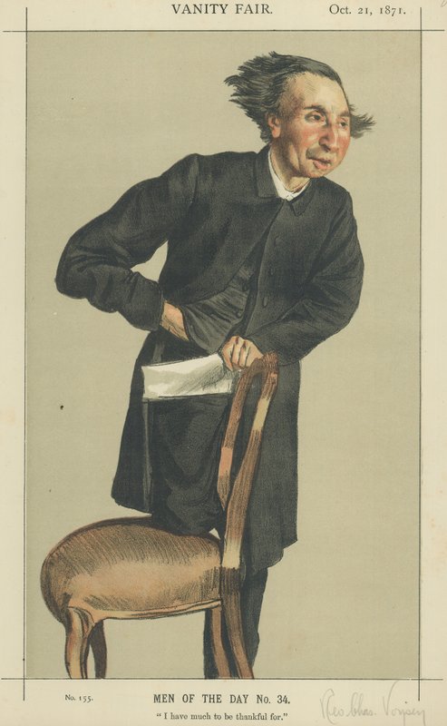 De eerwaarde Charles Voysey (kleur litho) door James Jacques Joseph Tissot