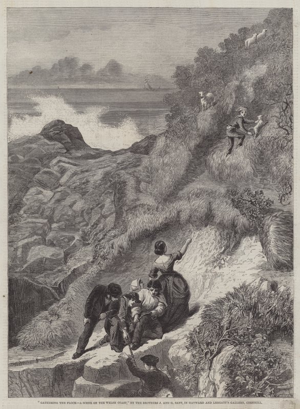 Het Verzamelen van de Kudde, een Scène aan de Welshe Kust door James Sant