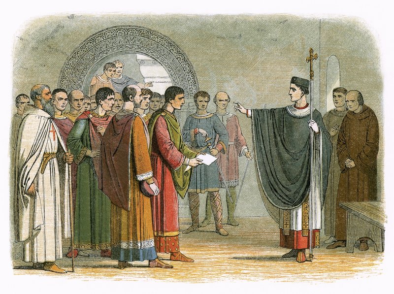 Becket verbiedt de graaf van Leicester om hem te veroordelen door James William Edmund Doyle