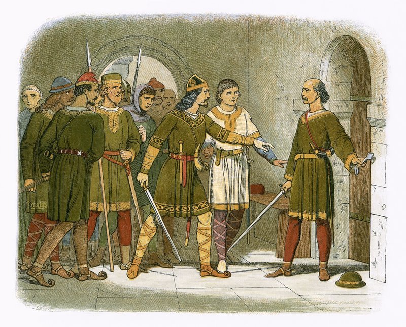 William de Breteuil verdedigt de schatkist door James William Edmund Doyle