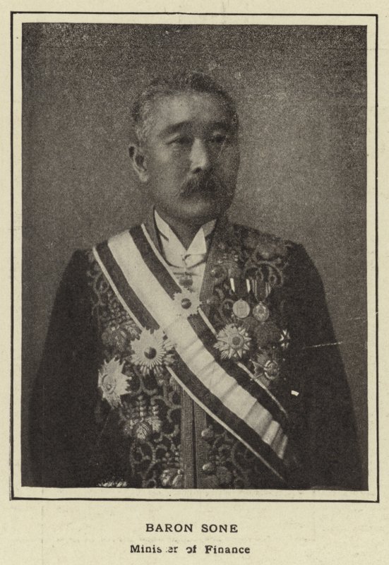 Baron Sone, Minister van Financiën door Japanese Photographer