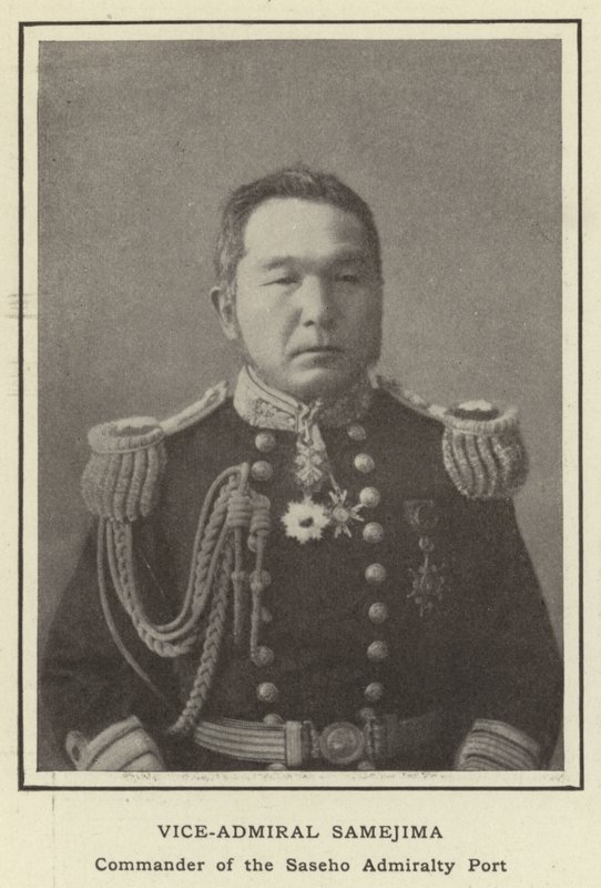 Vice-admiraal Samejima, Commandant van de Saseho Admiraliteitshaven door Japanese Photographer