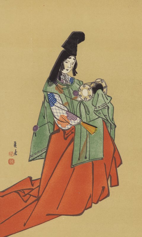 Een Shirabyoshi, in het tijdperk van de Kamakura-regering door Japanese School