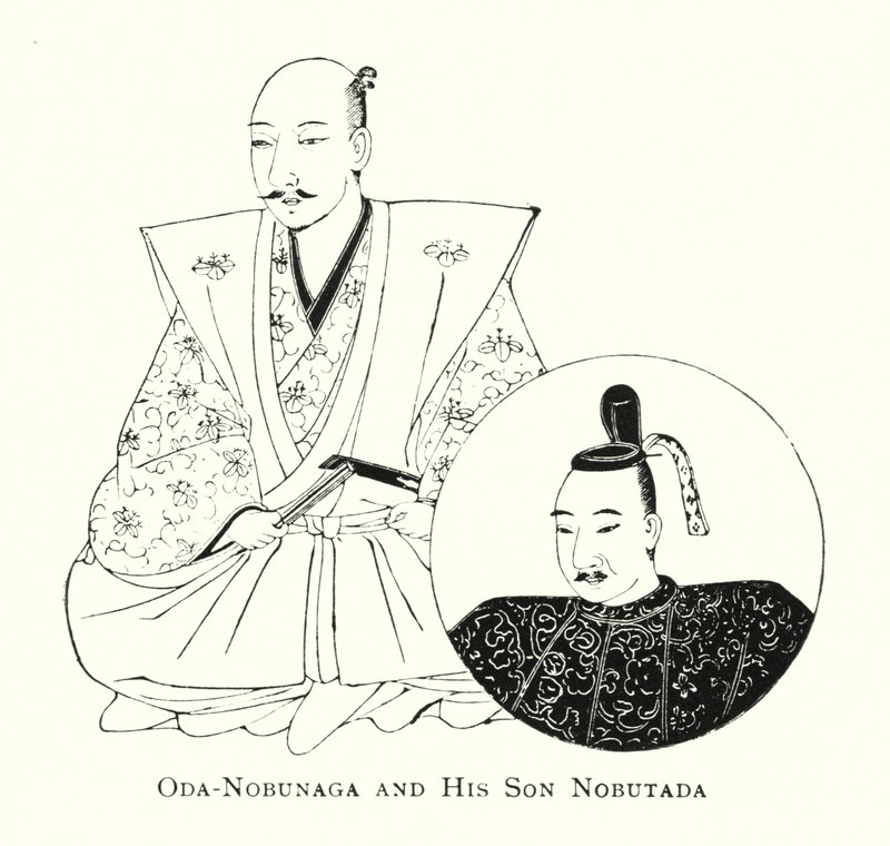 Oda-Nobunaga en Zijn Zoon Nobutada door Japanese School