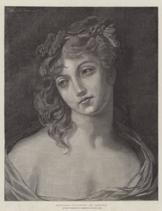 Miranda door Jean Baptiste Greuze