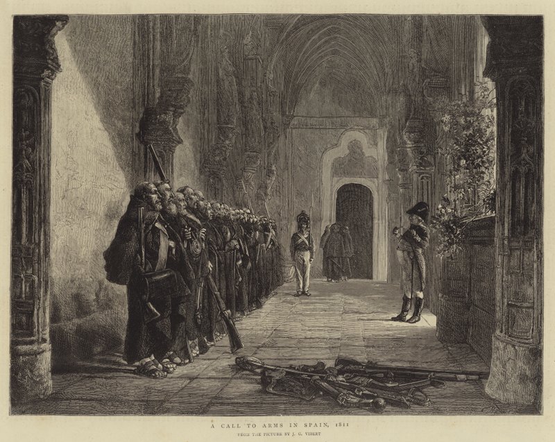 Een oproep tot wapens in Spanje, 1811 door Jehan Georges Vibert