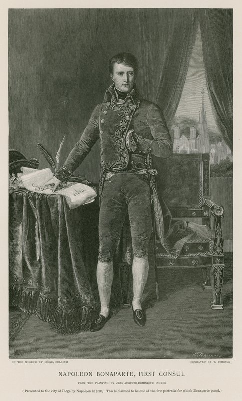 Napoleon Bonaparte, Eerste Consul door Jean Auguste Dominique Ingres
