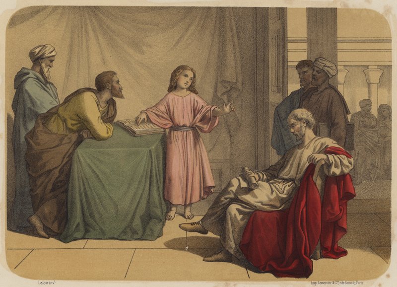 Jezus onder de dokters door Jean Baptiste Auguste Leloir