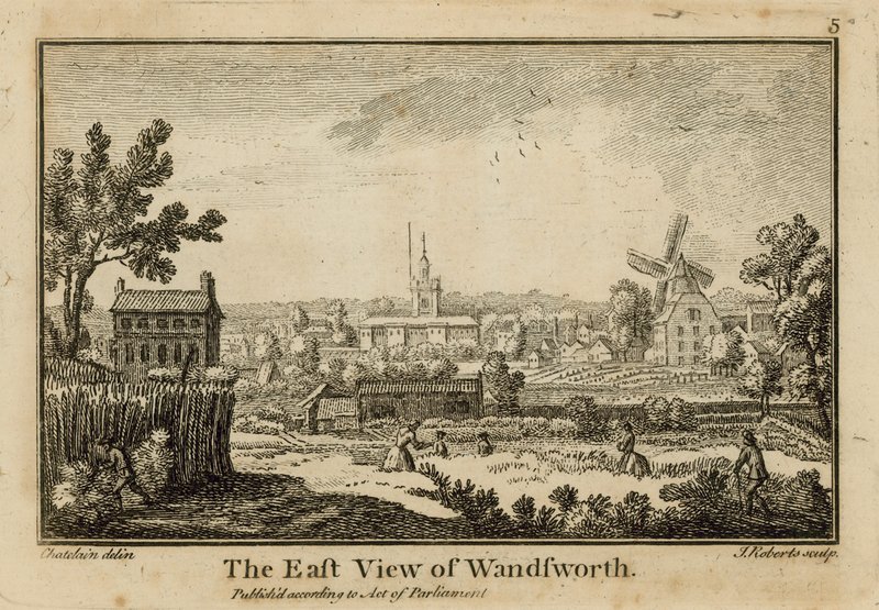 Het oostelijke uitzicht van Wandsworth door Jean Baptiste Claude Chatelain