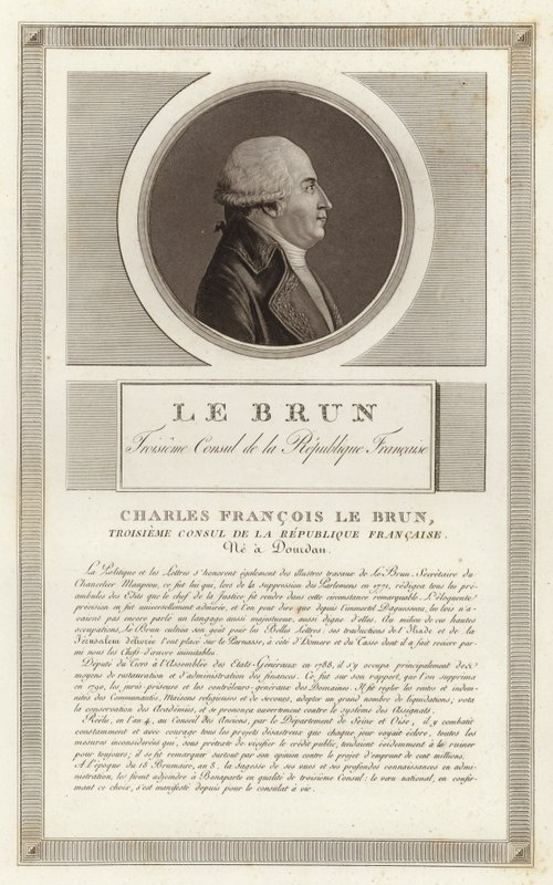 Portret van Charles-Francois Lebrun, hertog van Plaisance door Jean Duplessi Bertaux
