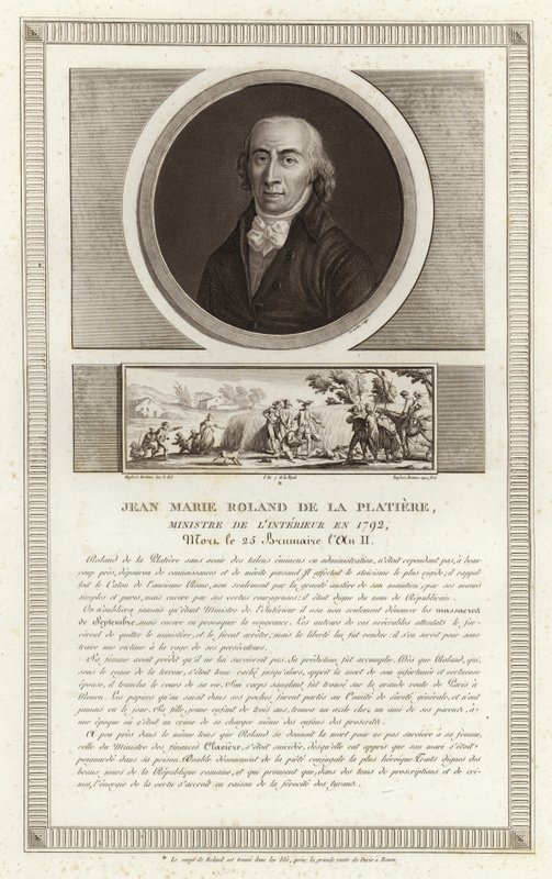 Portret van Jean-Marie Roland, vicomte de la Platiere door Jean Duplessi Bertaux