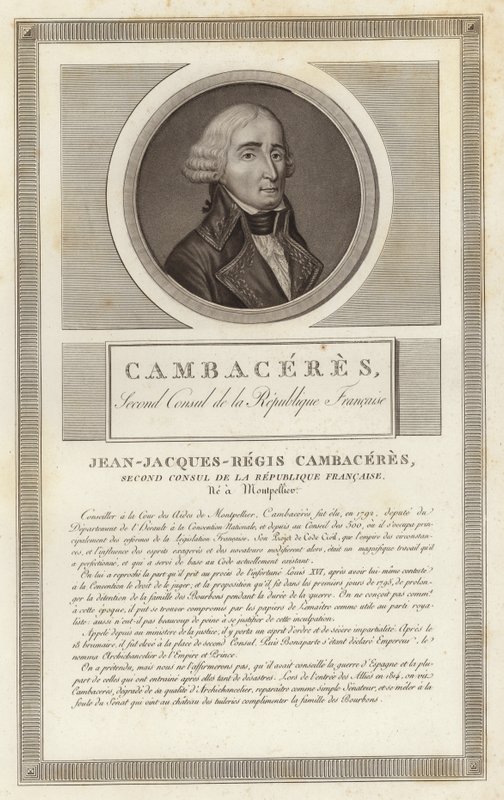 Portret van Jean Jacques Regis de Cambaceres door Jean Duplessi Bertaux