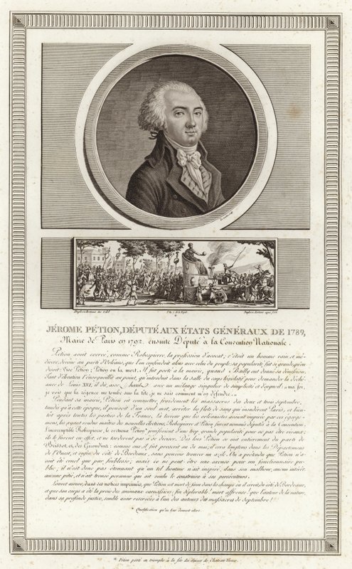 Portret van Jerome Petion de Villeneuve door Jean Duplessi-Bertaux