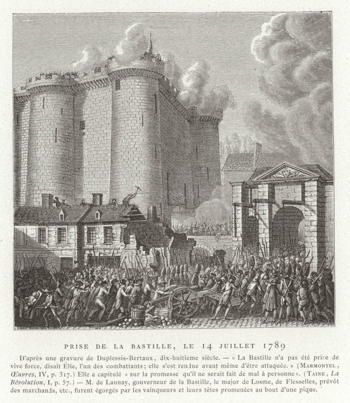 Bestorming van de Bastille, Parijs, Franse Revolutie, 14 juli 1789 door Jean Duplessis Bertaux