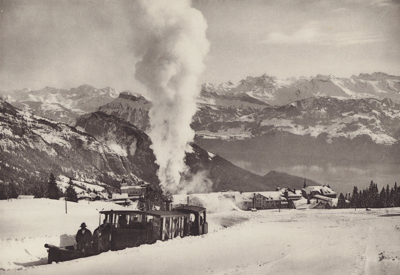 Rigi Kaltbad, Wintersporttrein van de Vitznau Rigi Bahn door Jean Gaberell