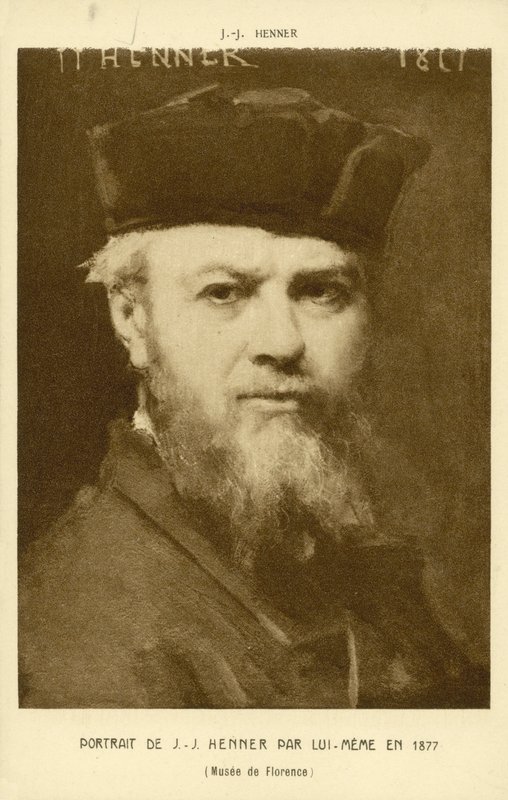 Zelfportret van Jean-Jacques Henner, Franse kunstenaar door Jean-Jacques (after) Henner
