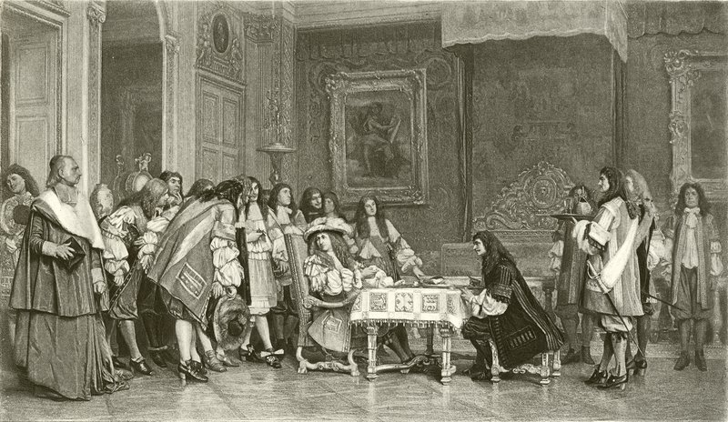 Molière aan het ontbijt met Lodewijk XIV door Jean Leon Gerome