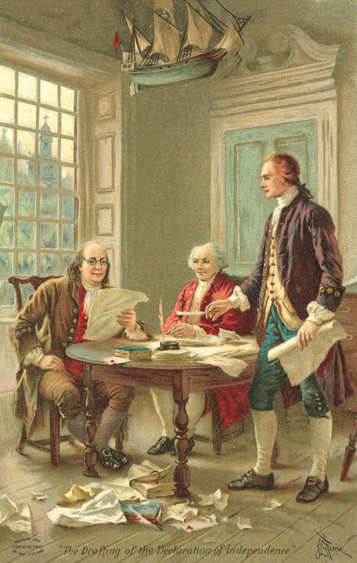 Opstellen van de Onafhankelijkheidsverklaring van de Verenigde Staten, Philadelphia, Pennsylvania door Jean Leon Gerome Ferris