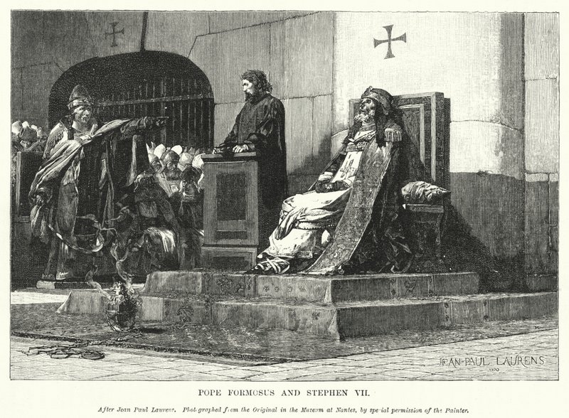 Paus Formosus en Stefanus VII door Jean Paul (after) Laurens