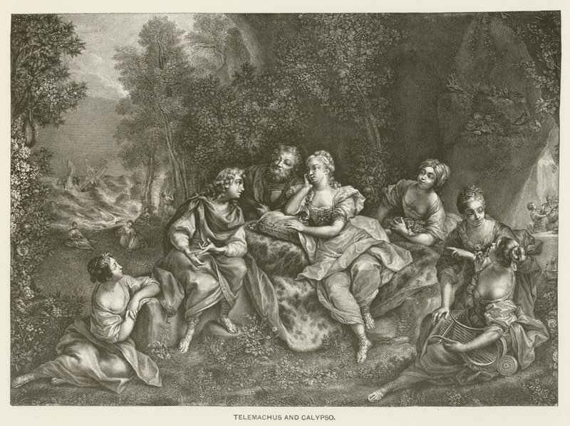 Telemachus en Calypso door Jean Raoux