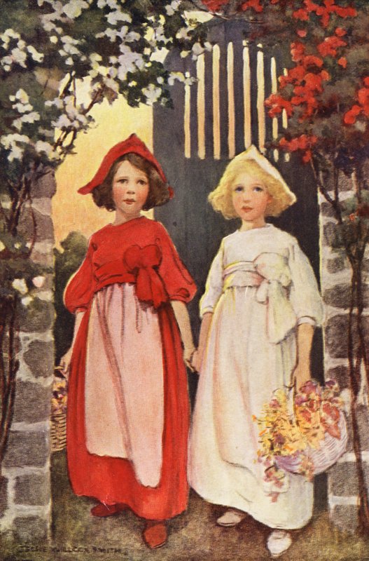 Sneeuwwitje en Rozerood door Jessie Willcox Smith