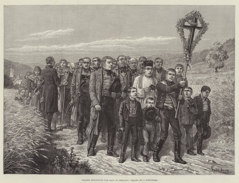 Gebedsprocessie voor Regen in Duitsland door Johann Nepomuk Schonberg