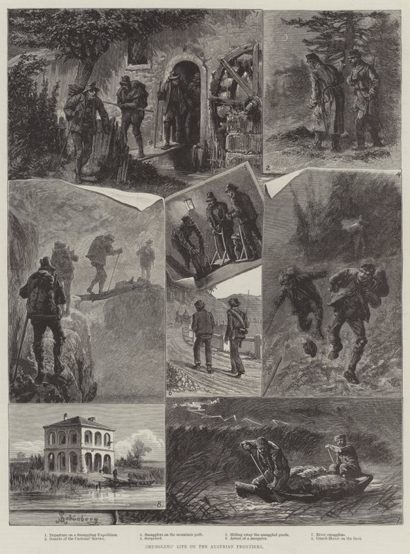 Het Leven van Smokkelaars aan de Oostenrijkse Grenzen door Johann Nepomuk Schonberg