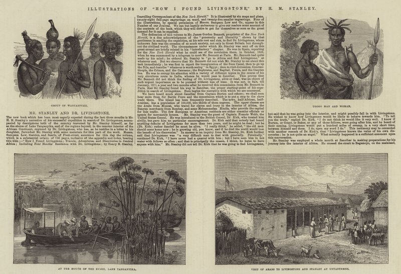 Illustraties van Hoe ik Livingstone vond, door H M Stanley door Johann Baptist Zwecker