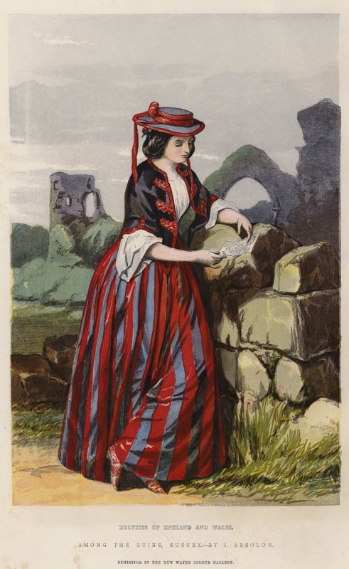 Schoonheden van Engeland en Wales, tussen de ruïnes, Sussex door John Absolon