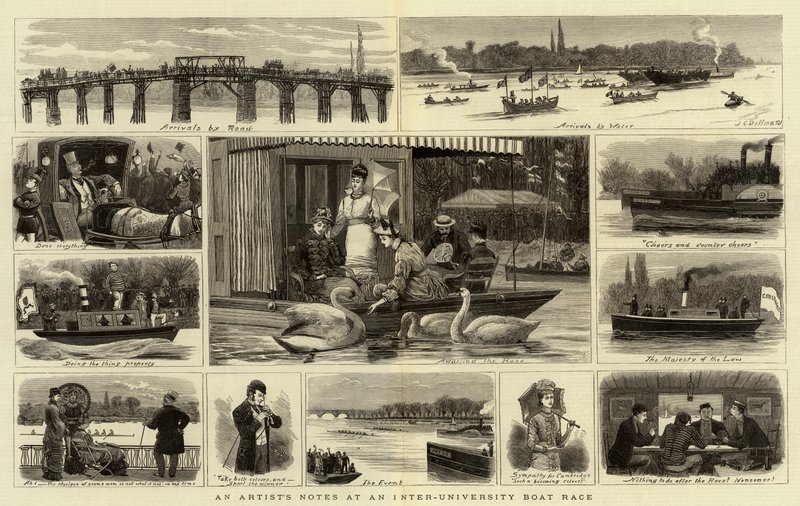 Aantekeningen van een Kunstenaar bij een Interuniversitaire Bootrace door John Charles Dollman