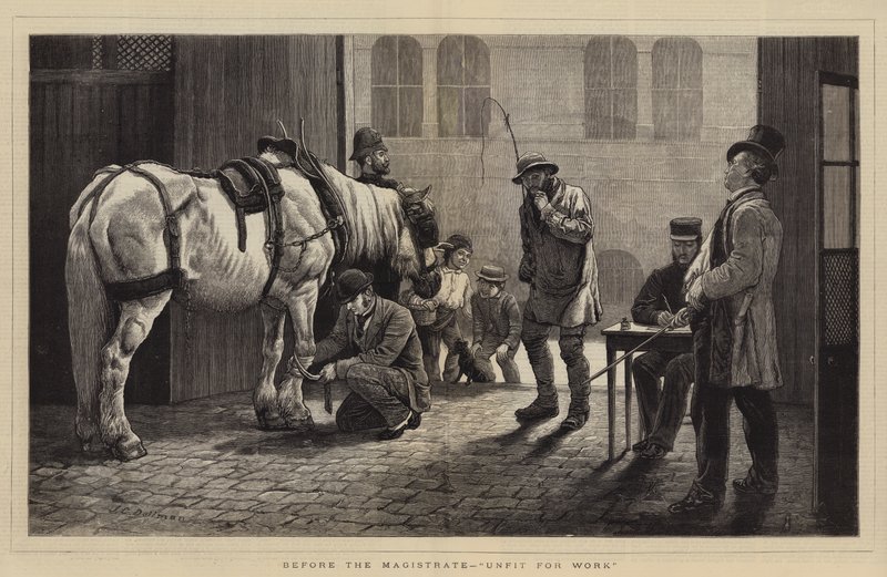 Voor de magistraat, ongeschikt voor werk door John Charles Dollman