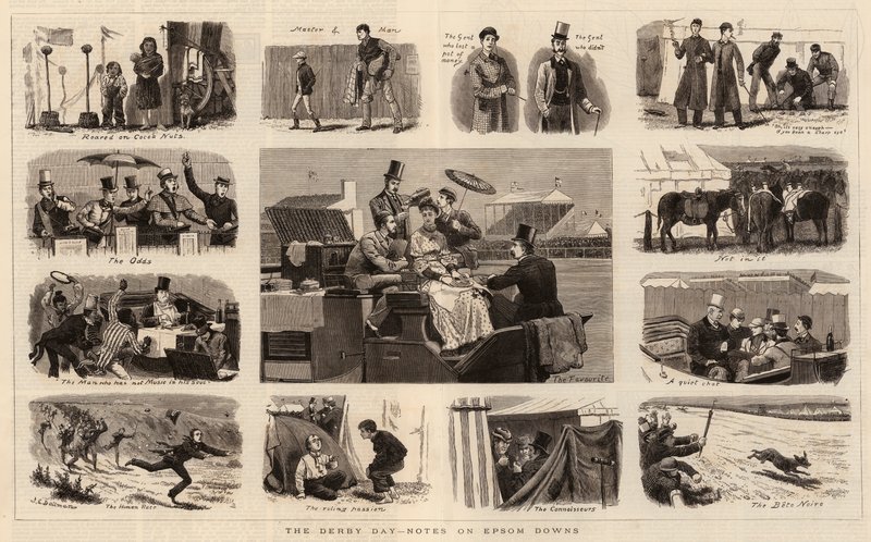 De Derby-dag, notities op Epsom Downs door John Charles Dollman