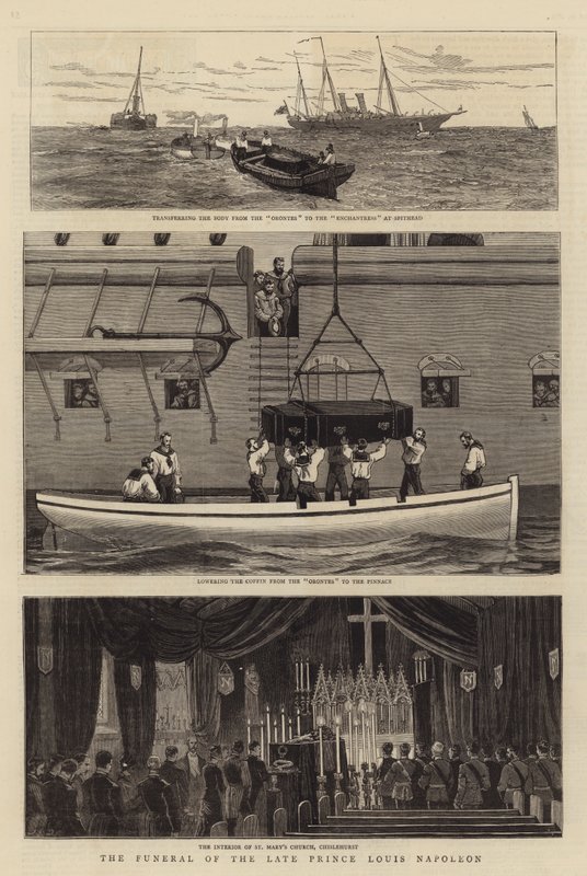 De begrafenis van prins Louis Napoleon door John Charles Dollman