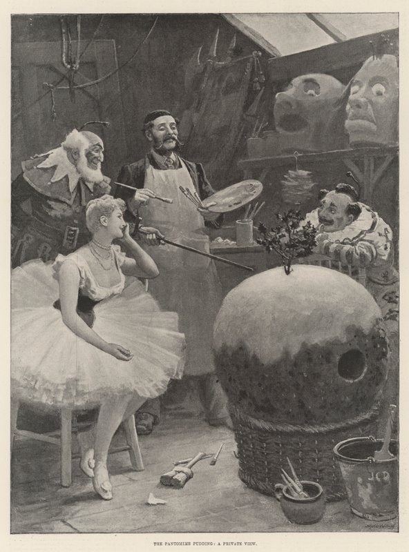 De pantomime pudding, een privévoorstelling door John Charles Dollman
