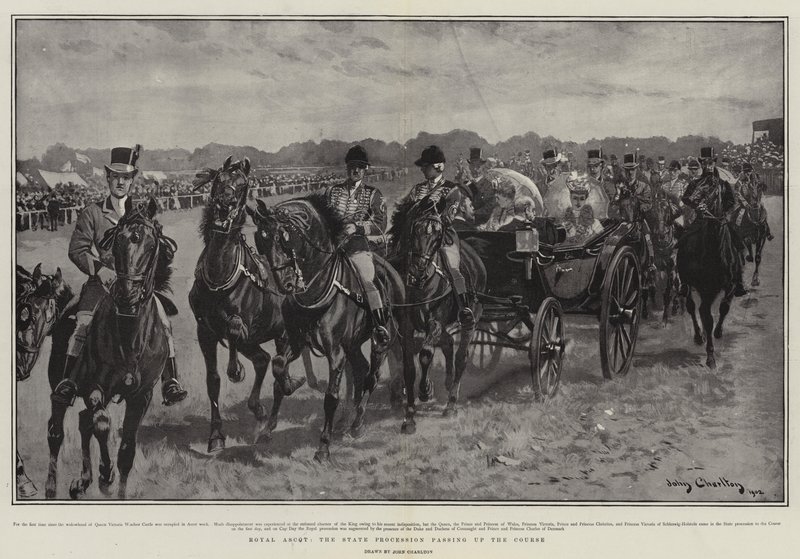 Royal Ascot, de Staatsprocessie die de Baan opgaat door John Charlton