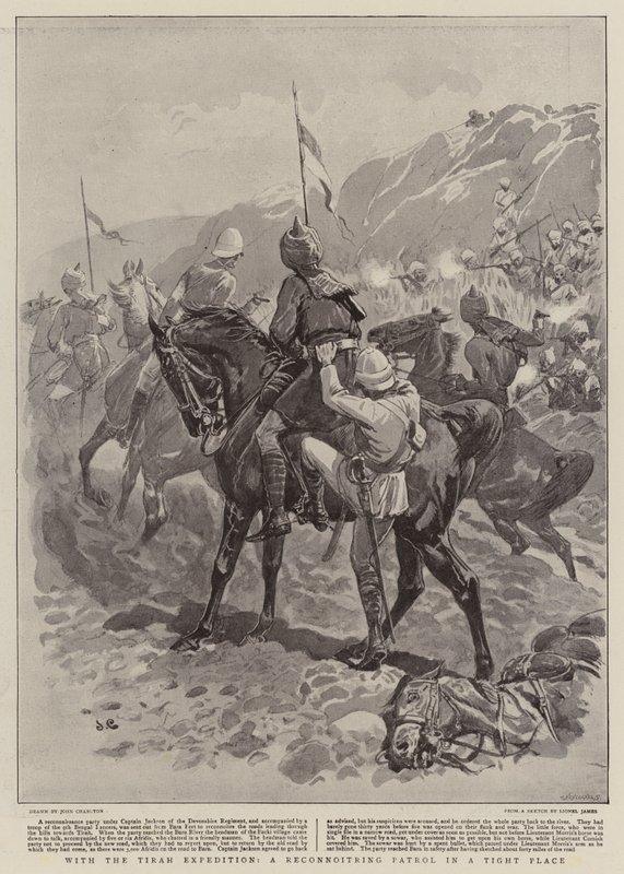 Met de Tirah-expeditie, een verkenningspatrouille in een benarde situatie door John Charlton