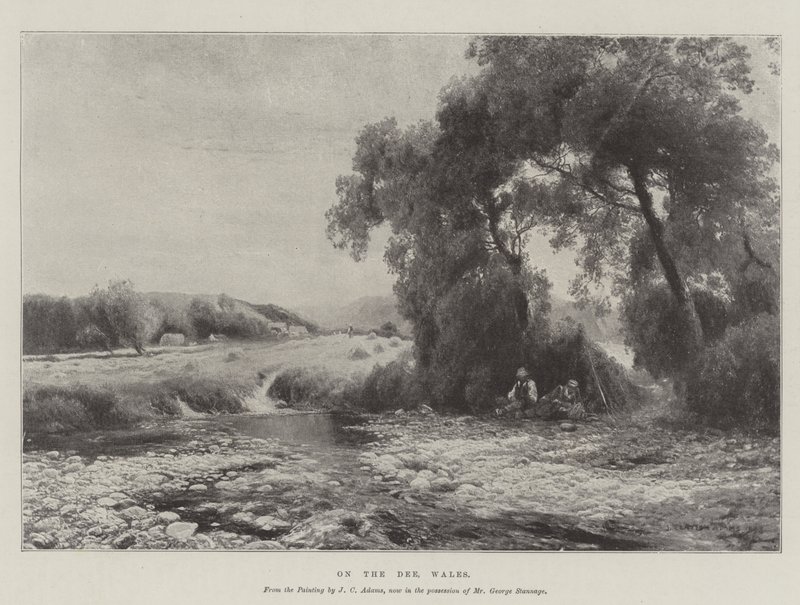 Aan de Dee, Wales door John Clayton Adams