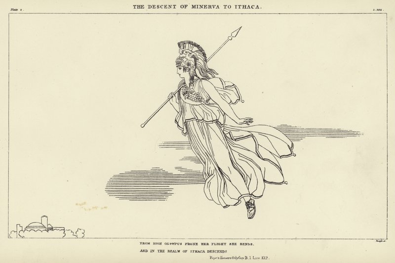 De afdaling van Minerva naar Ithaca door John Flaxman
