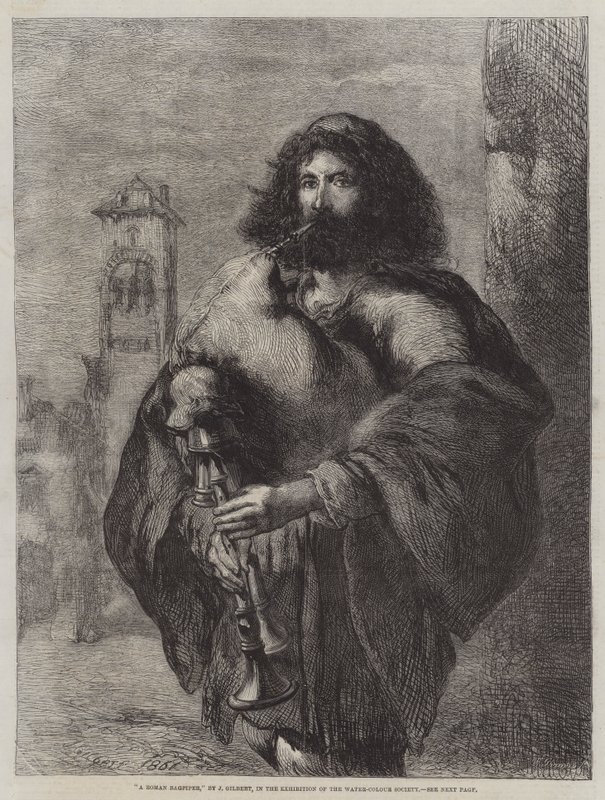 Een Romeinse doedelzakspeler door John Gilbert
