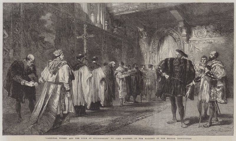 Kardinaal Wolsey en de hertog van Buckingham door John Gilbert