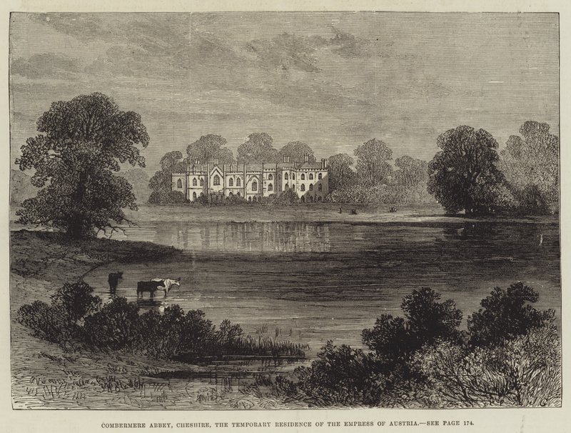Combermere Abdij, Cheshire, de Tijdelijke Residentie van de Keizerin van Oostenrijk door John Gilbert